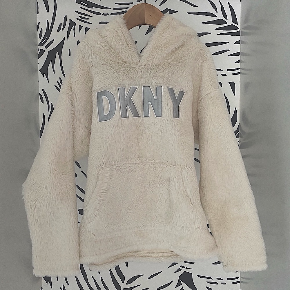 ❤️DKNY❤️Faux Fur Pullover Hoodie